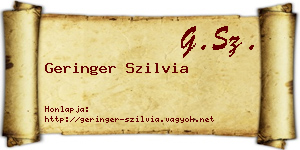 Geringer Szilvia névjegykártya